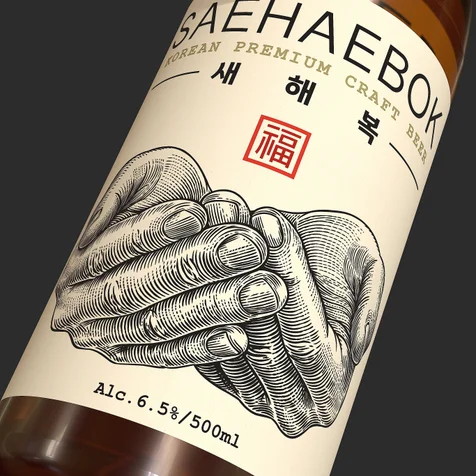 포트폴리오-맥주 라벨 디자인/펜화/라인드로잉