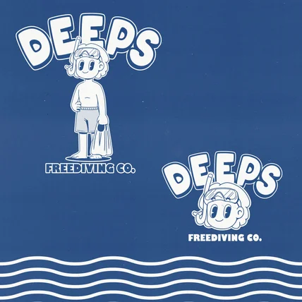 포트폴리오-프리다이빙 크루 '딥스' 로고 디자인