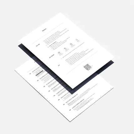 포트폴리오-[안내카드] 깨끗하고 깔끔한 모노톤의 미니멀한 안내서디자인