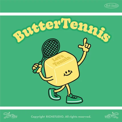 포트폴리오-테니스 브랜드 <버터 테니스> 캐릭터 로고 디자인