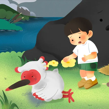 포트폴리오-[예술단체삼따] 아동교육 배아픈따오기 이야기 삽화 제작