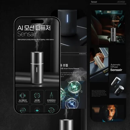 포트폴리오-BLE 감지부터 제스처 센싱까지, AI 차량용 디퓨저 상세페이지 제작