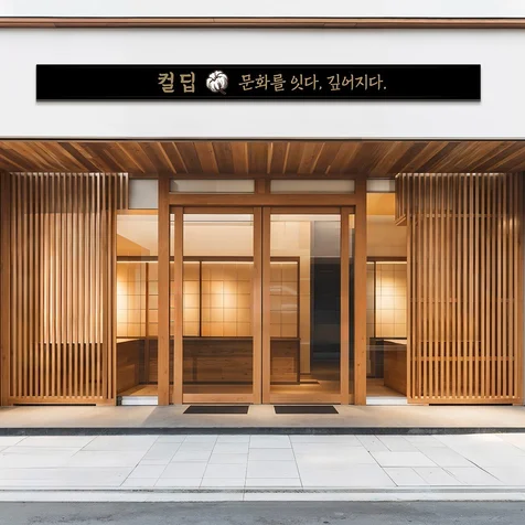 포트폴리오-'전통과 현대의 조화' 브랜드 아이덴티티를 살린 고급 간판 디자인