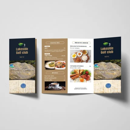 포트폴리오-해외 레스토랑 3단 리플렛 메뉴판 디자인