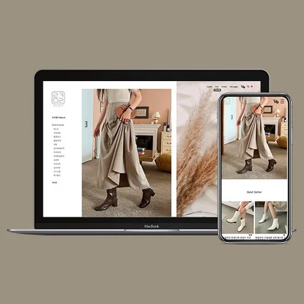 포트폴리오-여성신발 브랜드 로코멜로 쇼핑몰 제작