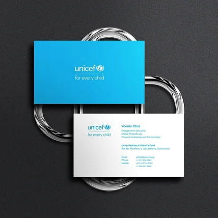 포트폴리오-UNICEF 명함 디자인 │ 국제기구 비즈니스카드