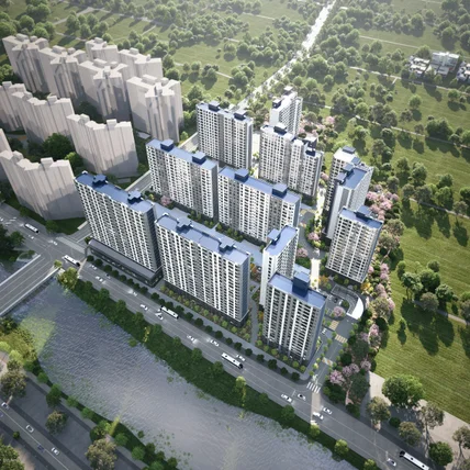 포트폴리오-부동산 개발사 분양홍보 조감도 및 투시도 작업