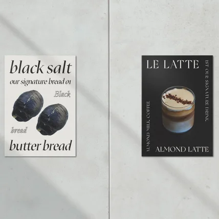 포트폴리오-카페 'le cafe' 메뉴 포스터 디자인