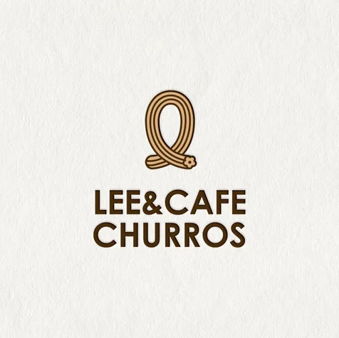 포트폴리오-카페/디저트 브랜드 LEE&CAFE 츄러스 로고디자인 작업