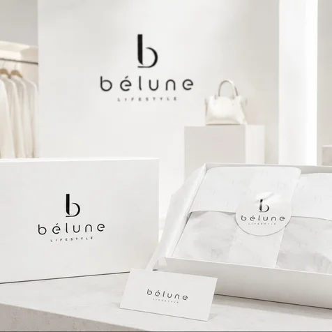 포트폴리오-belune LIFESTYLE 럭셔리 미니멀 브랜드 아이덴티티 로고 디자인
