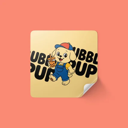 포트폴리오-버블티 강아지 캐릭터 로고 제작