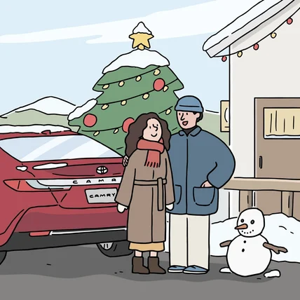 포트폴리오-토요타 Toyota 캘린더 일러스트_12월