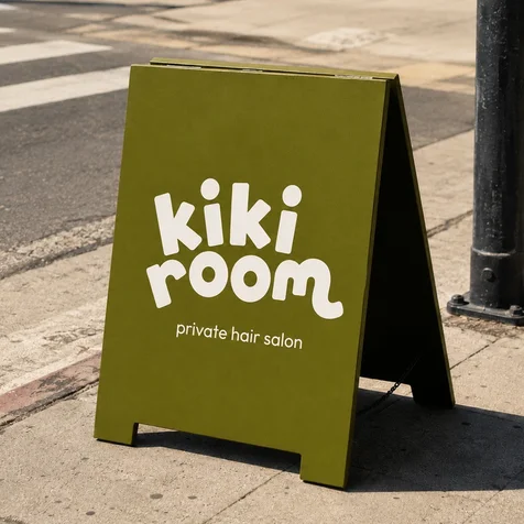 포트폴리오-[미용실 로고] KIKI ROOM 텍스트로고 디자인
