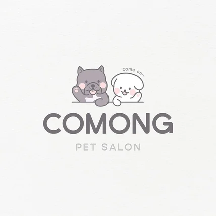 포트폴리오-애견미용실 아메리칸불리 말티즈 캐릭터 로고