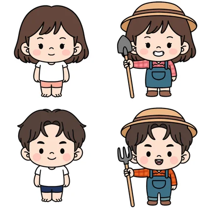 포트폴리오-남녀 캐릭터 및 응용동작