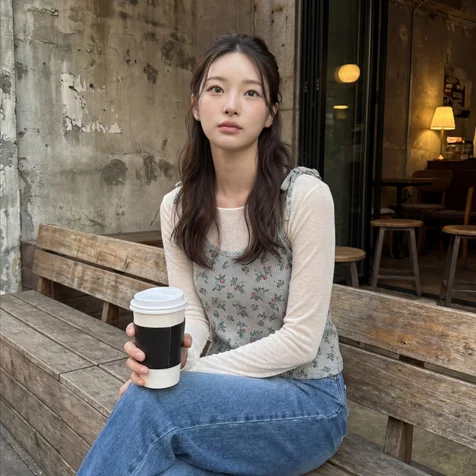 포트폴리오-AI 연출컷 - 꽃무늬 자수 시스루 뷔스티에