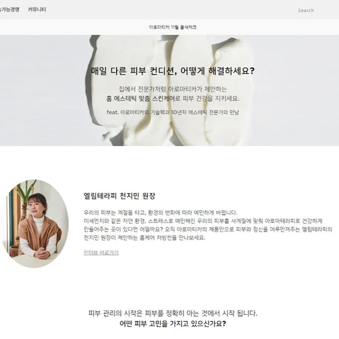 포트폴리오-아로마티카 성분 페이지 제작