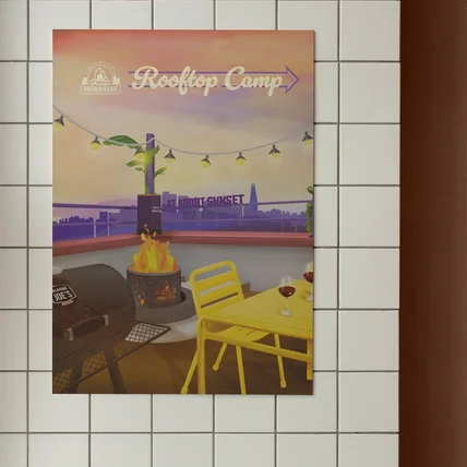 포트폴리오-감성캠핑장 홍보용 손그림일러스트 포스터 디자인