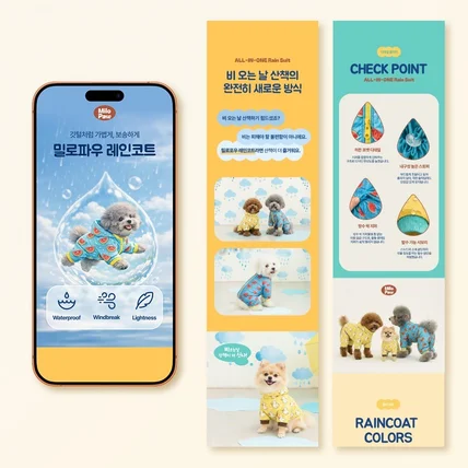 포트폴리오-반려견 레인코트 상세페이지