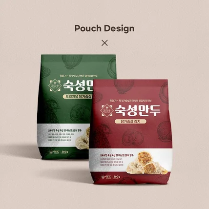 포트폴리오-숙성 만두 파우치 패키지 디자인