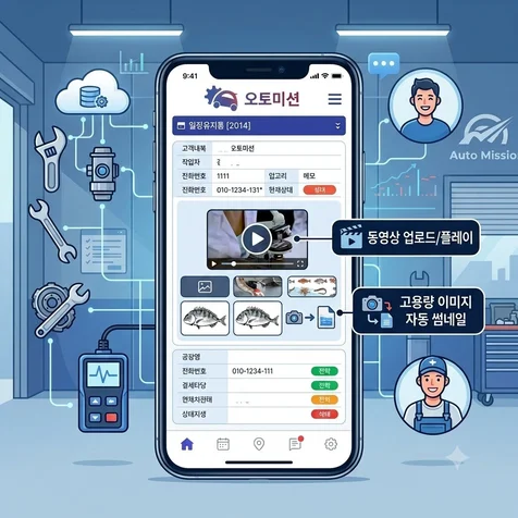 포트폴리오-차량정비 고객 관리 시스템 업그레이드 작업