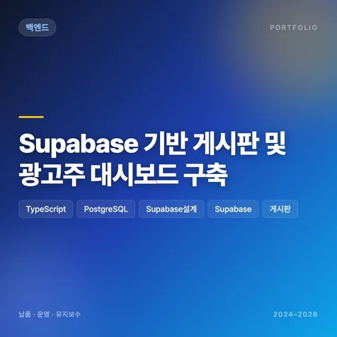 포트폴리오-Supabase 기반 게시판 및 광고주 대시보드 구축