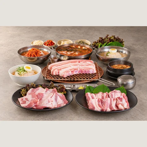 포트폴리오-(촬영/보정) 두께와 마블링이 보이는 돼지고기 촬영