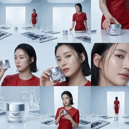 포트폴리오-실제 촬영 없이 탄생한 화장품 고퀄리티 영상! #ai비디오 #eucerin #Demo
