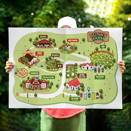 포트폴리오-키즈·가족체험 농장 일러스트 안내도