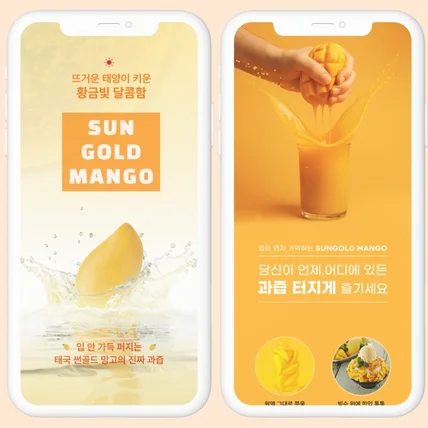 포트폴리오-음식,과일(망고) 상세페이지, 상세페이지제작, 상세페이지디자인, 상세페이지기획, 상세페이지