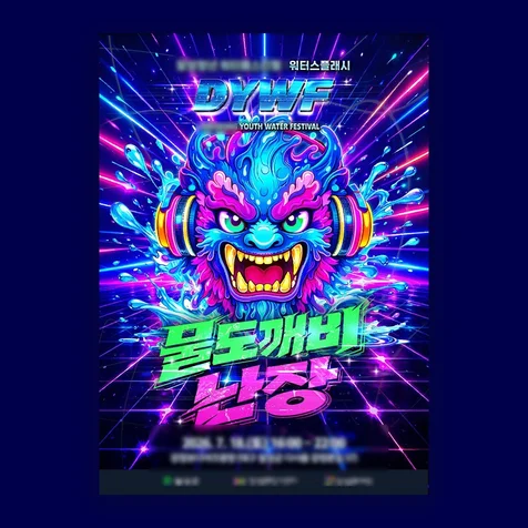 포트폴리오-페스티벌 네온 y2k 그래픽 사이버틱 복잡한 그래피티 캘리그라피 타이틀 디자인 포스터 제작