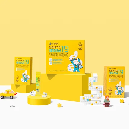 포트폴리오-어린이 유산균 건강기능식품 제품 촬영 및 상세페이지 디자인