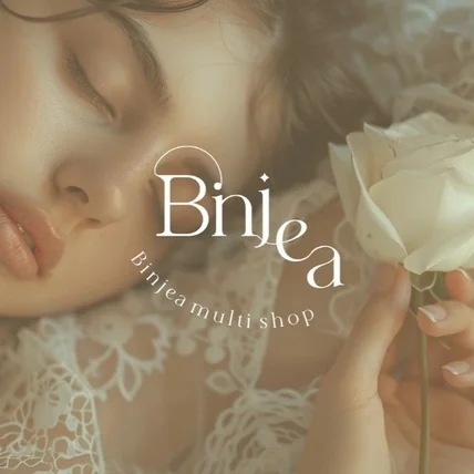 포트폴리오-[의류샵 로고] binjea l 로고 로고제작 감성로고 이니셜로고 모노그램로고 워드마크로고