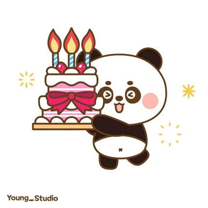 포트폴리오-판다 생일 동작(움직이는 이모티콘)