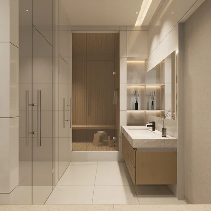 포트폴리오-오피스텔 인테리어 디자인 샘플 [욕실&안방]