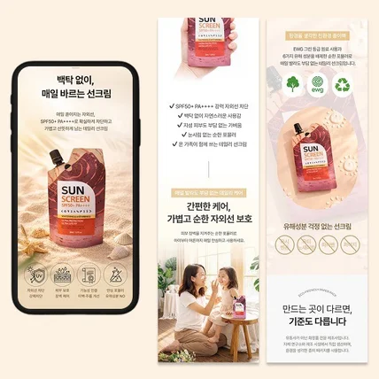 포트폴리오-선크림 뷰티 상세페이지 디자인 + AI 이미지 제작