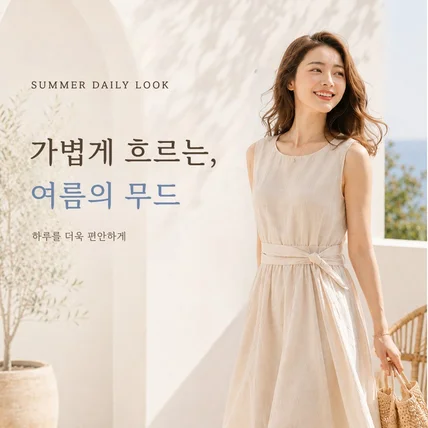 포트폴리오-여성의류 린넨 원피스 상세페이지 디자인