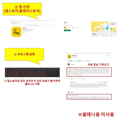 포트폴리오-앱스토어, 플레이스토어 리뷰 크롤링