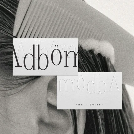 포트폴리오-헤어샵 미용실 로고 _ adbom hair salon 로고디자인 로고제작
