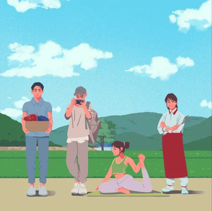 포트폴리오-대산농촌재단 '청촌맛여행' 일러스트 제작