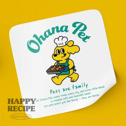포트폴리오-반려동물식품 브랜드 [Ohana Pet] 캐릭터로고 디자인
