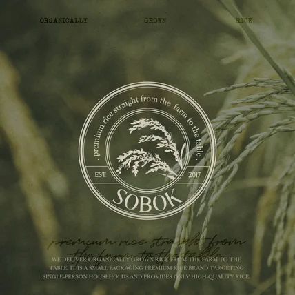 포트폴리오-SOBOK(소복) 소포장 쌀 브랜드 로고 디자인