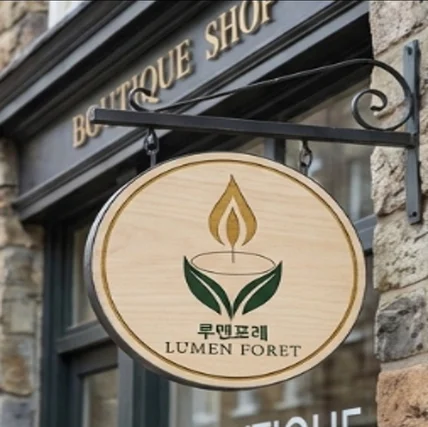 포트폴리오-감성 아로마 캔들 브랜드 로고 디자인 | 자연 친화 심볼형 로고