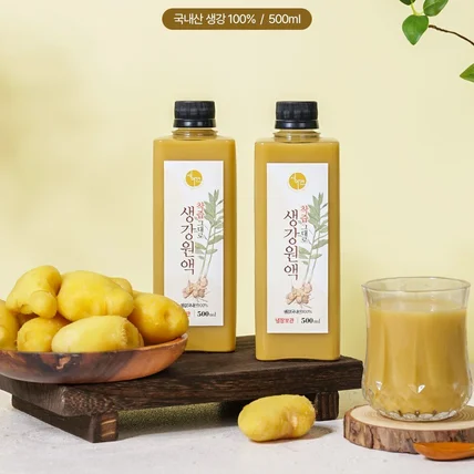 포트폴리오-식품 건강식품 생강원액 생강즙 음료 상세페이지 제작, 촬영, 디자인, 기획 올인원