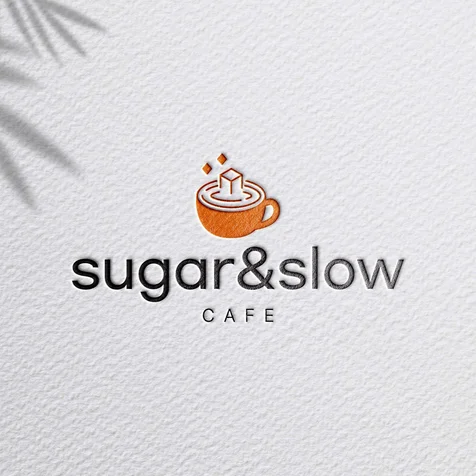 포트폴리오-[카페로고] sugar&slow 로고디자인, 심플로고