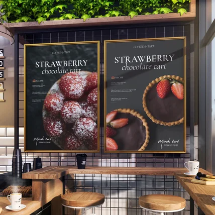 포트폴리오-Meraki tart 카페 포스터 & 카드