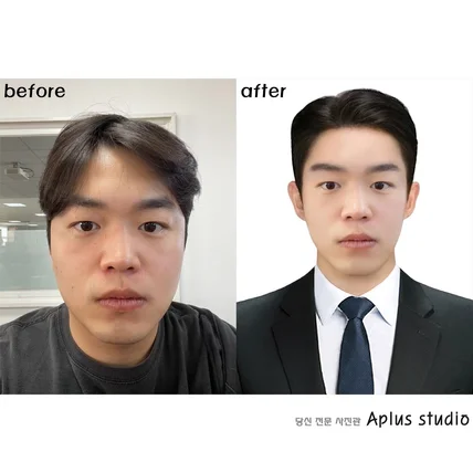 포트폴리오-셀카사진으로 취업사진 수정작업,헤어합성,의상합성,배경합성