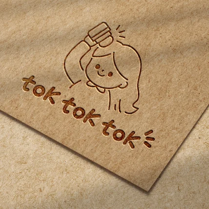 포트폴리오-[toktoktok] 헤어뷰티 브랜드 캐릭터 로고 디자인