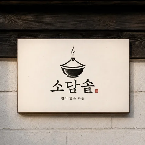 포트폴리오-[한식 로고] 정갈한 분위기의 솥밥 로고 디자인