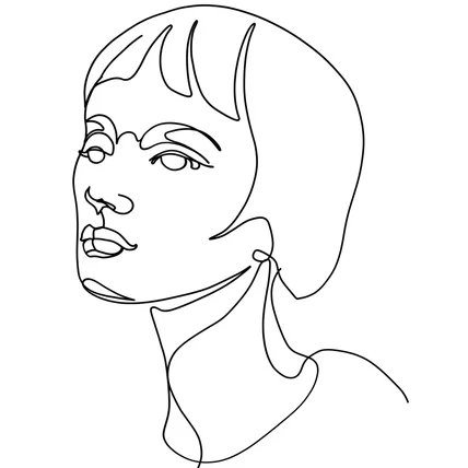 포트폴리오-우먼 페이스 라인 드로잉 / 일러스트
